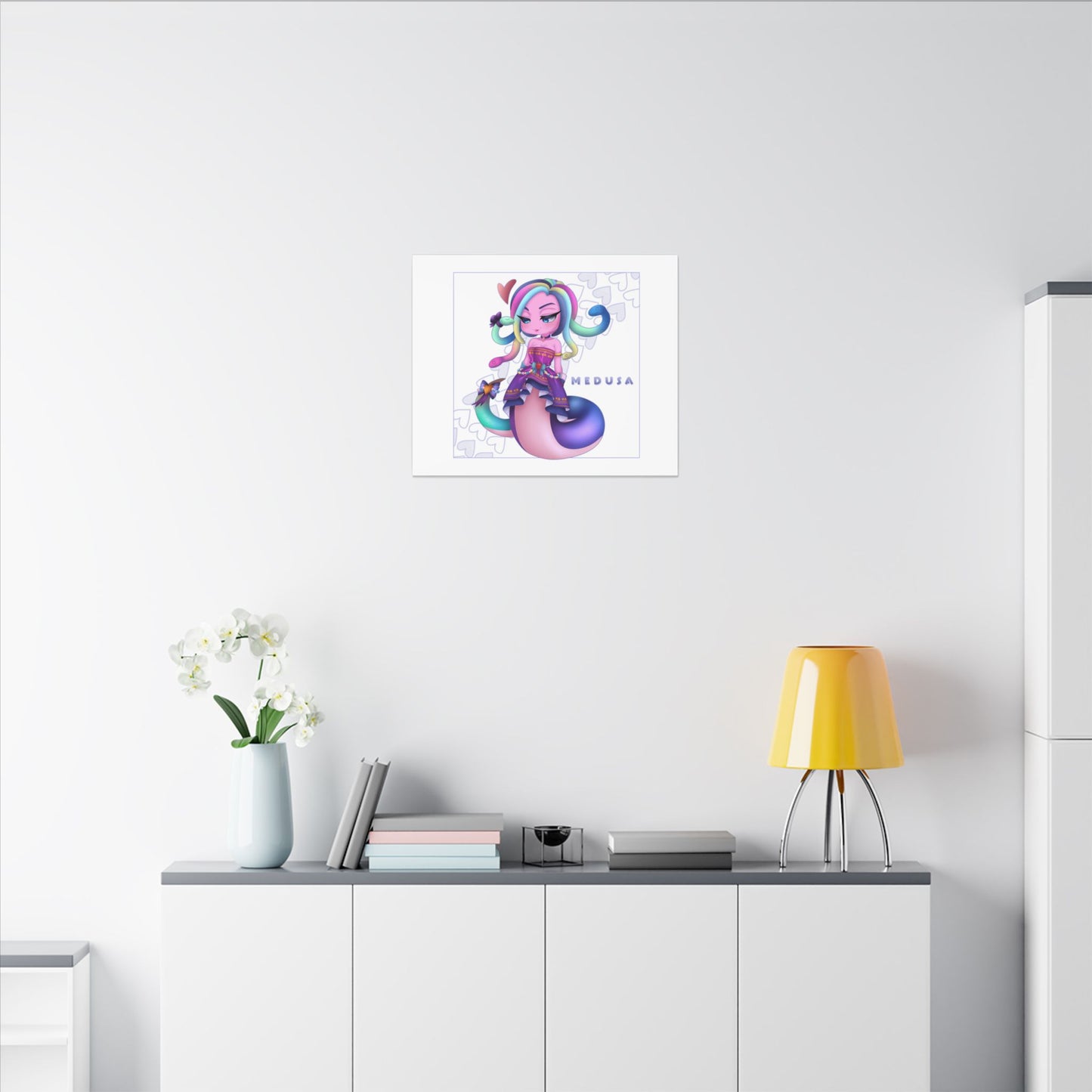 ✨ Chibi Gummy Worm Medusa – 24x20 Premium Canvas Wall Art ✨